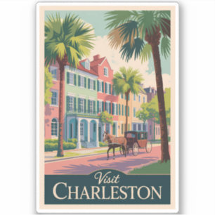 Adesivo Charleston South Carolina Illustration Viagem Art