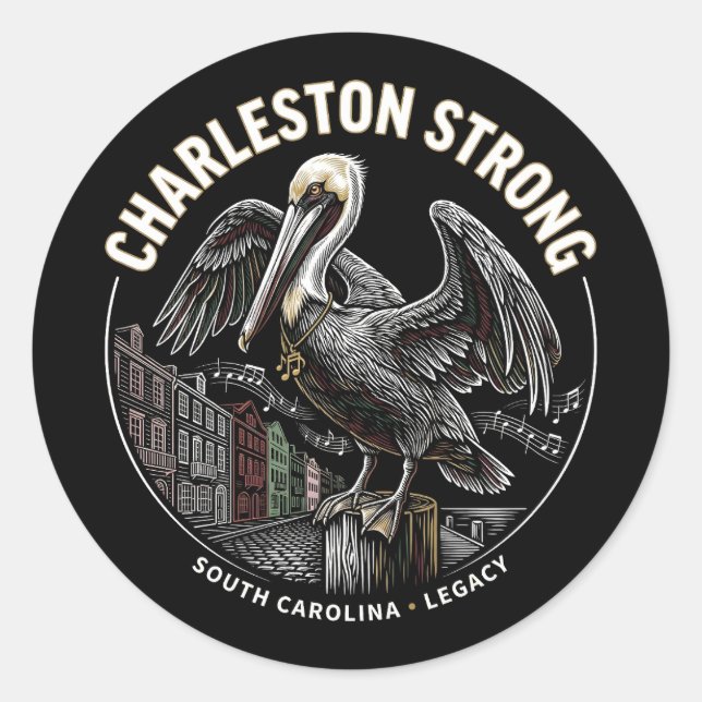 Adesivo Charleston Strong Pelican Gullah Geechee Cultural  (Frente)