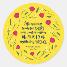 Adesivo Charlotte Bronte Jane Eyre Citação Do Livro De Vid