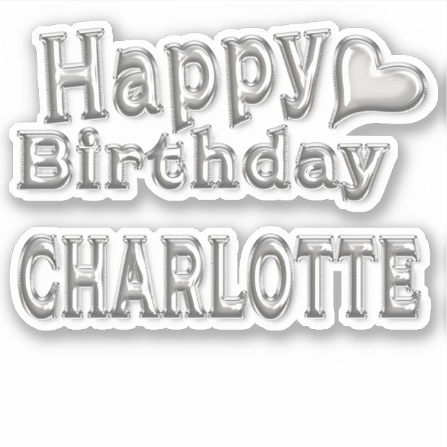 Adesivo Charlotte Happy Birthday silver Aufkleber Sticker (Frente)