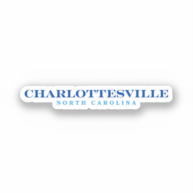 Adesivo Charlottesville Carolina do Norte (Frente)