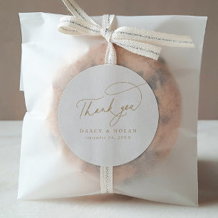 Adesivo Charm Ivory Wedding Elegante Obrigado Stickers