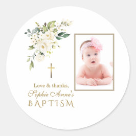 Adesivo Charm White Flowers Girl Foto Baptism