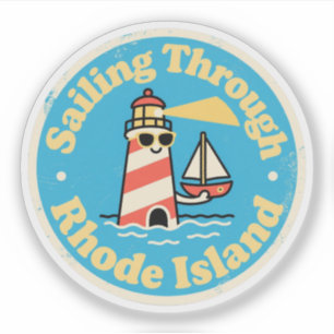 Adesivo Charme do Estado do Oceano_ Farol de Rhode Island 