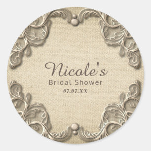 Adesivo Charme Sulista Vintage Elegante com Renda e Juta p