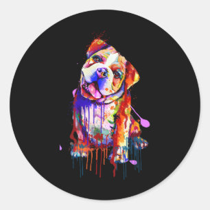 Adesivo Charming Bulldog Rainbow Colors Art Splash Art