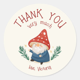 Adesivo Charming Mushroom Gnome Obrigado Sticker