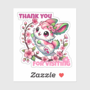 Adesivo Charming Sakura Blossoms Obrigado Sticker