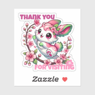 Adesivo Charming Sakura Blossoms Obrigado Sticker