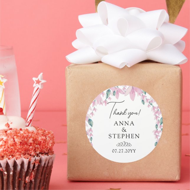 Adesivo Charming Wisteria Weding Obrigado (Festa)