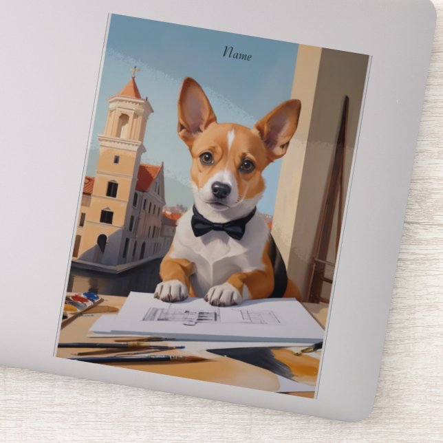 Adesivo Charmoso Corgi Architect Dog Lover (Detalhe)