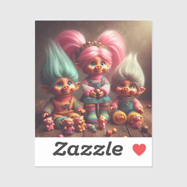 Adesivo CharmTrolls: Companheiros de telefone de Na moda (Folha)