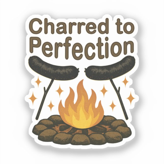 Adesivo Charred to Perfecny Campfire Hot Dog (Frente)