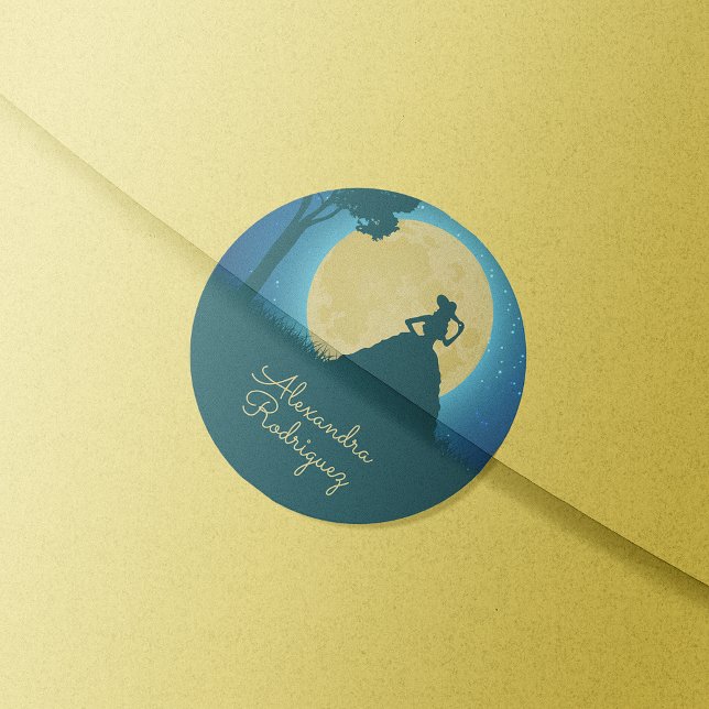 Adesivo Charro Silhouette com Moon Quinceañera (Criador carregado)