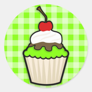 Adesivo Chartreuse, Cupcake Verde Neon