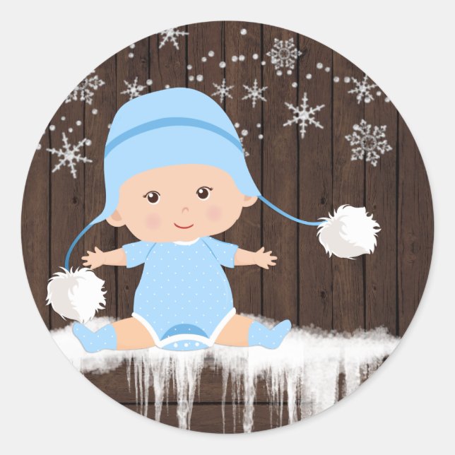 Adesivo Chás de fraldas com flocos de neve (Frente)