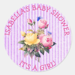 Adesivo Chás de fraldas Florais De Floral Roxos