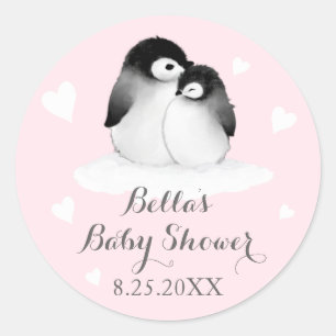 Adesivo Chás de fraldas Pinguins Rosa