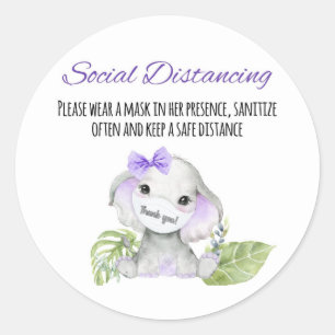 Adesivo Chás de fraldas, rótulos, distância social bebê