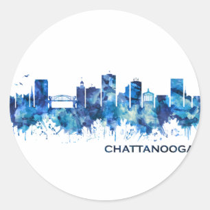 Adesivo Chattanooga Tennessee Skyline Blue