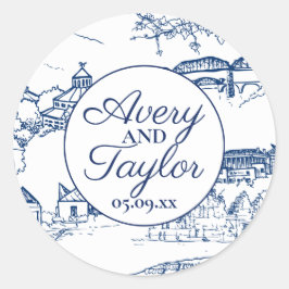 Adesivo Chattanooga Toile Azul Marinho e Branco Chá de Noi