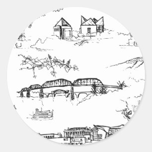 Adesivo Chattanooga Toile preto e branco
