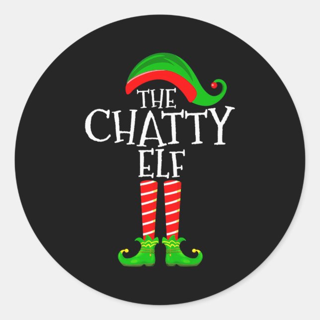 Adesivo Chatty Elf Funny Matching Family Group Christmas P (Frente)