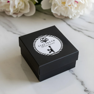 Adesivo Chave antiga preta na moda do vintage & listras