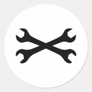 Adesivo Chave do parafuso preto atravessada