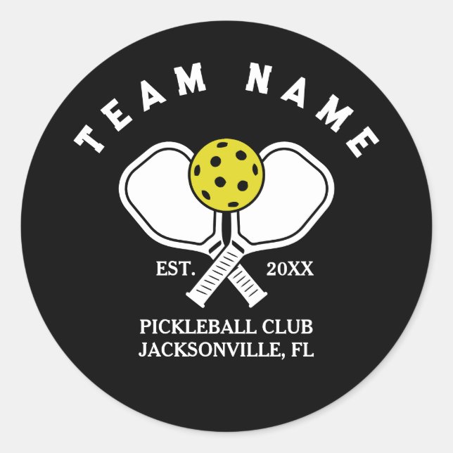 Adesivo Chaveiro da Equipe de Pickleball Personalizada - P (Frente)