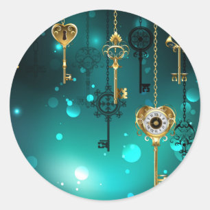 Adesivo Chaves de Esqueleto Anticas em Fundo Verde