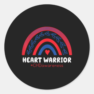 Adesivo Chd Warrior Red &amp; Blue Rainbow Heart Disease A