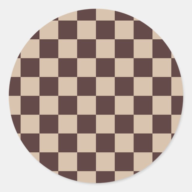 Adesivo Checkerboard de café castanho (Frente)