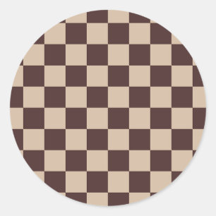 Adesivo Checkerboard de café castanho