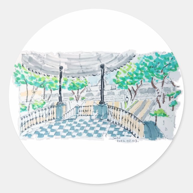 Adesivo Checkerboard Kiosk Park View (Frente)