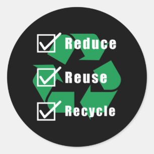 Adesivo Checklist para o ambientalismo Reduzir Reciclar de