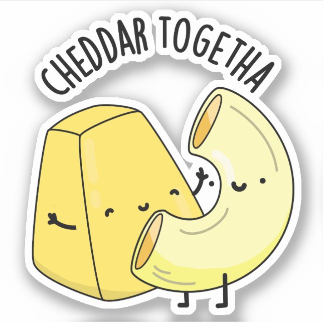 Adesivo Cheddar Juntos Piada Divertida de Comida  (Frente)