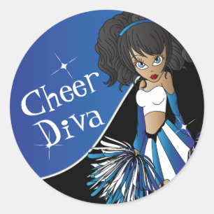 Adesivo Cheer Diva Girl Cheerleader em azul