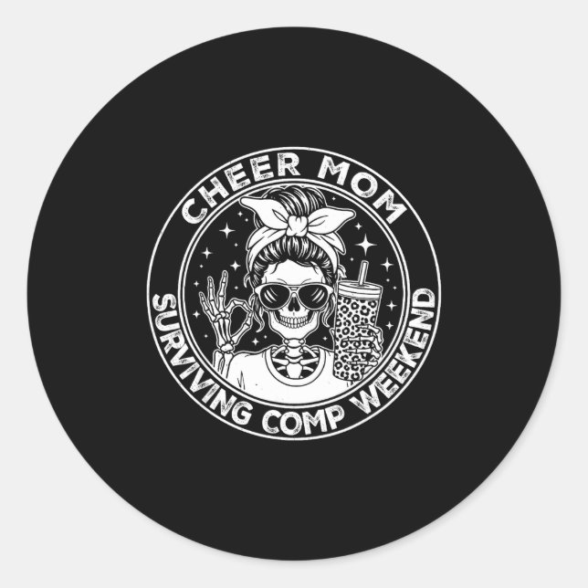 Adesivo Cheer Mom Surviving Comp Weekend Funny Cheerleadin (Frente)