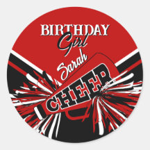 Cheerleader em vermelho, preto e branco