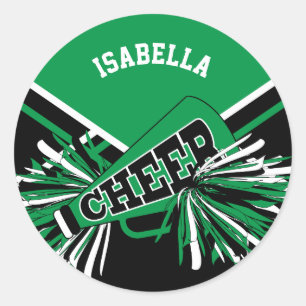 Adesivo cheerleader 📣 - Verde, Branco e Preto