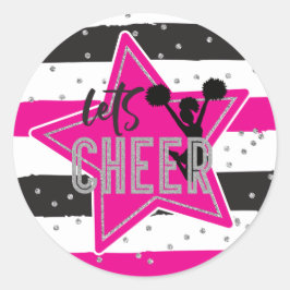 Adesivo Cheerleading Rosa Prata Preto Cheer Aniversário
