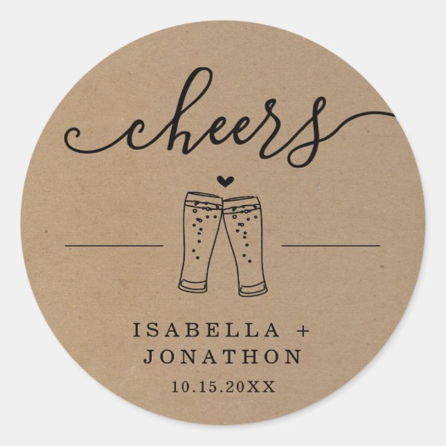 Adesivo Cheers Beer Wedding Sticker (Frente)