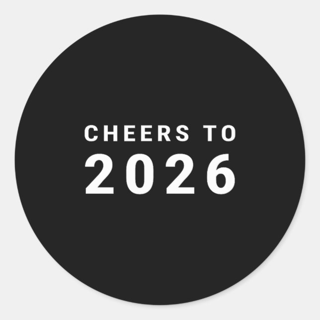 Adesivo Cheers To 2026 Minimalist New Year  (Frente)