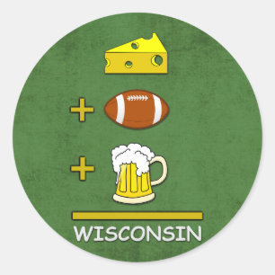 Adesivo Cheese and Football and Beer é Wisconsin Funny