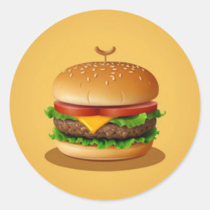 Adesivo Cheeseburger com Fundo Amarelo
