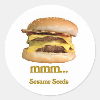 Adesivo cheeseburger..sementes de sésamo