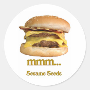 Adesivo cheeseburger -… sementes de sésamo mmm