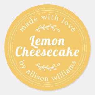 Adesivo Cheesecake de Limão Caseiro Rústico Amarelo