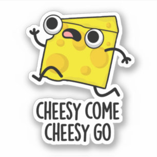 Adesivo Cheesy Go Comida Pun Sticker